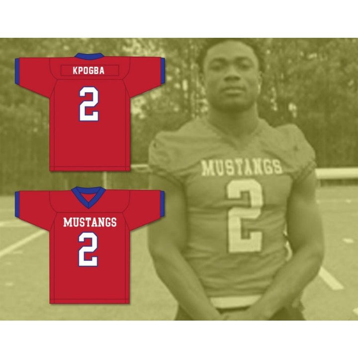 CUSTOM ANY Name Number LEE KPOGBA 2 PARKLAND HIGH SCHOOL MUSTANGS Football Jersey Top Stitched S-6XL