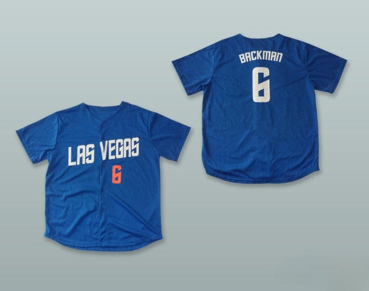 Custom Any Name Number WALLY BACKMAN 6   51S BLUE BASEBALL JERSEY Top Stitched S-6XL