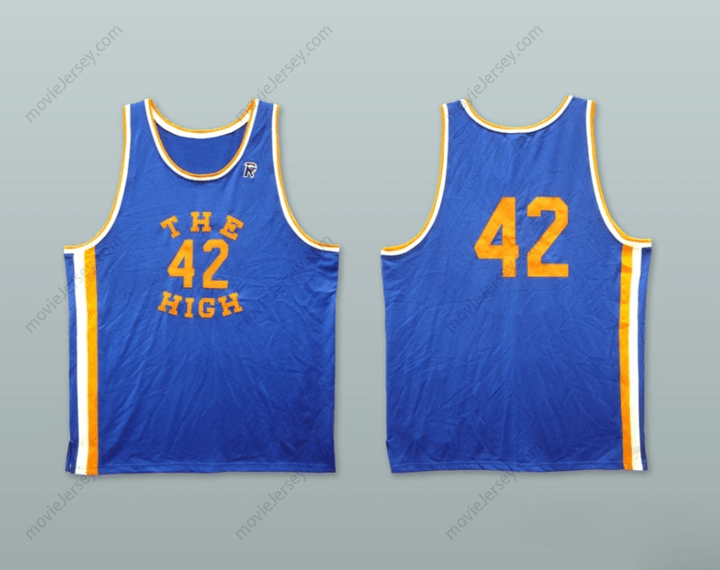 CUSTOM ANY Name Number RUCKER PARK THE HIGH 42 BLUE BASKETBALL JERSEY Top Stitched S-6XL