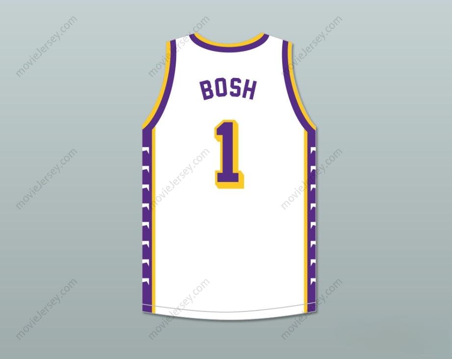 CUSTOM ANY Name Number CHRIS BOSH 1 LINCOLN HIGH SCHOOL  TIGERS WHITE BASKETBALL JERSEY 2 Top Stitched S-6XL