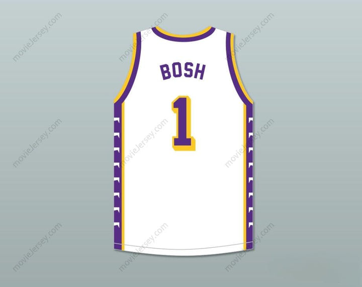 CUSTOM ANY Name Number CHRIS BOSH 1 LINCOLN HIGH SCHOOL  TIGERS WHITE BASKETBALL JERSEY 2 Top Stitched S-6XL