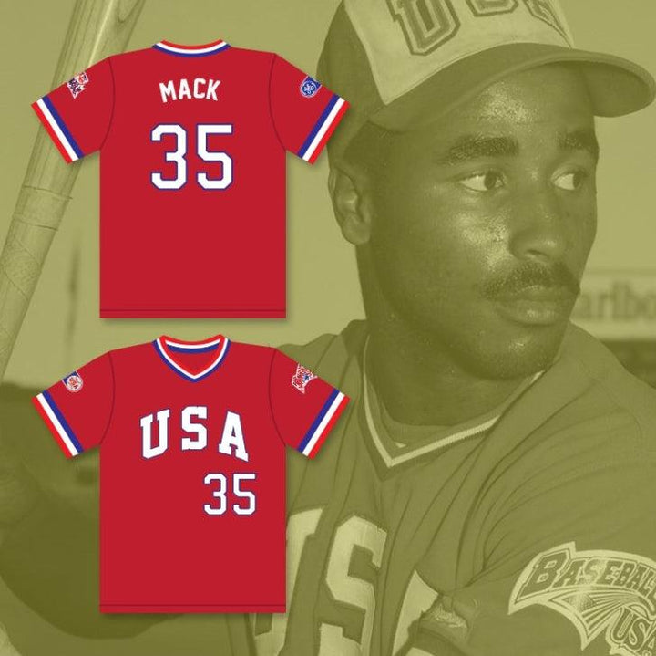 Custom Any Name Number SHANE MACK 35 1984 USA TEAM RED BASEBALL JERSEY Top Stitched S-6XL