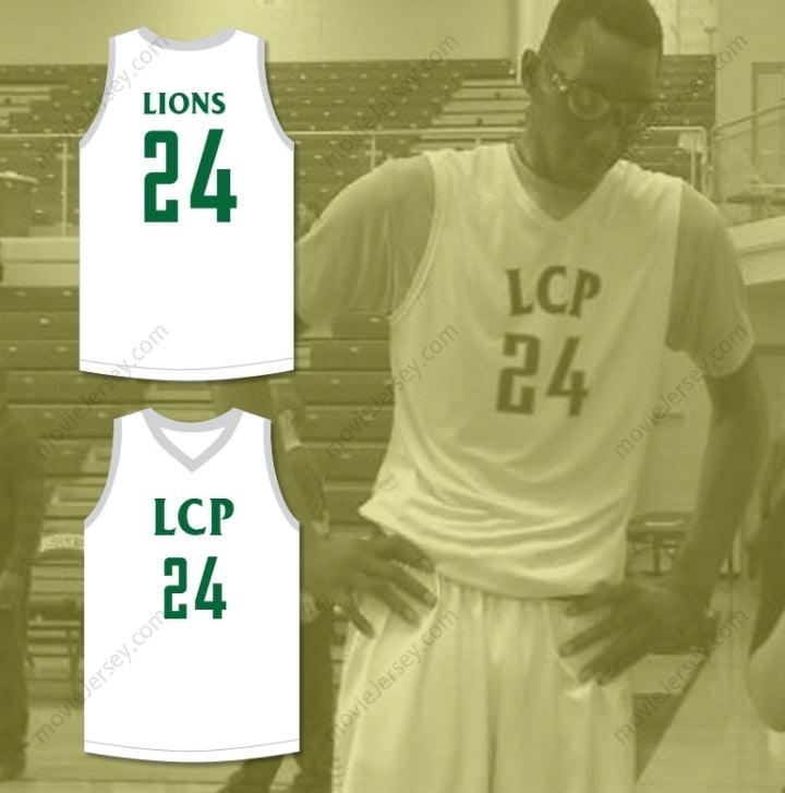 CUSTOM ANY Name Number TACKO FALL 24   LIONS WHITE BASKETBALL JERSEY Top Stitched S-6XL