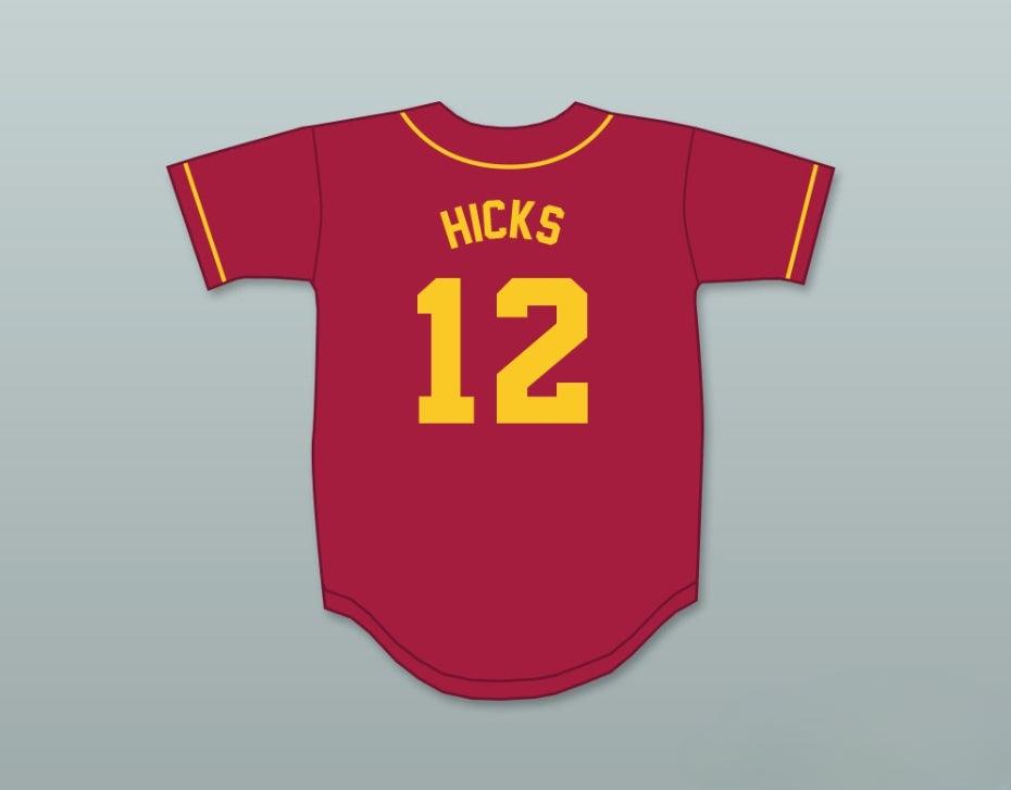 Custom Any Name Number AARON HICKS 12 WOODROW WILSON CLASSICAL HIGH SCHOOL BRUINS CARDINAL RED BASEBALL JERSEY 2 Top Stitched S-6XL