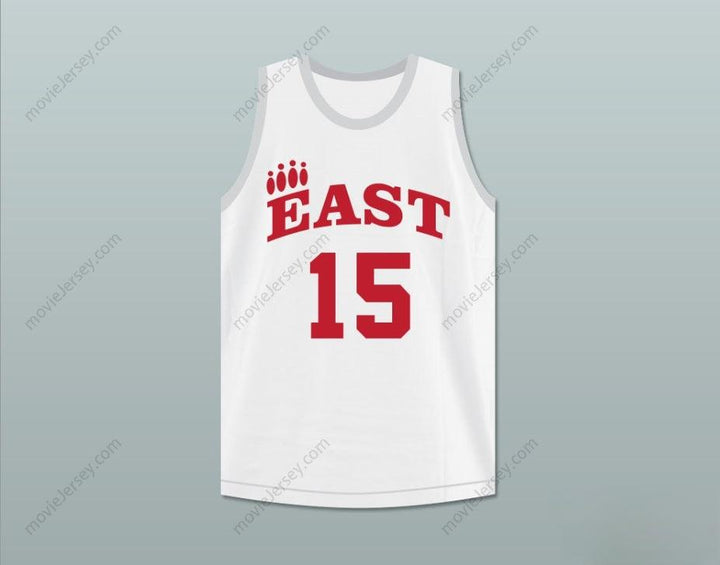 CUSTOM ANY Name Number CHAD DANFORTH 15 EAST HIGH SCHOOL WILDCATS WHITE PRACTICE BASKETBALL JERSEY Top Stitched S-6XL