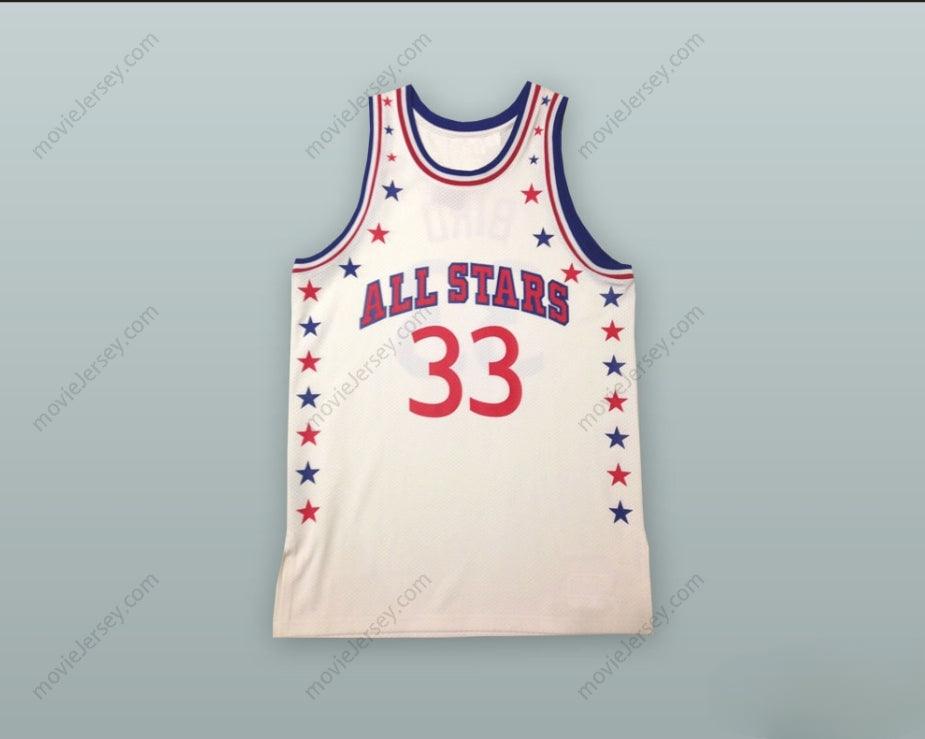 CUSTOM ANY Name Number LARRY BIRD 33 ALL STARS WHITE BASKETBALL JERSEY Top Stitched S-6XL