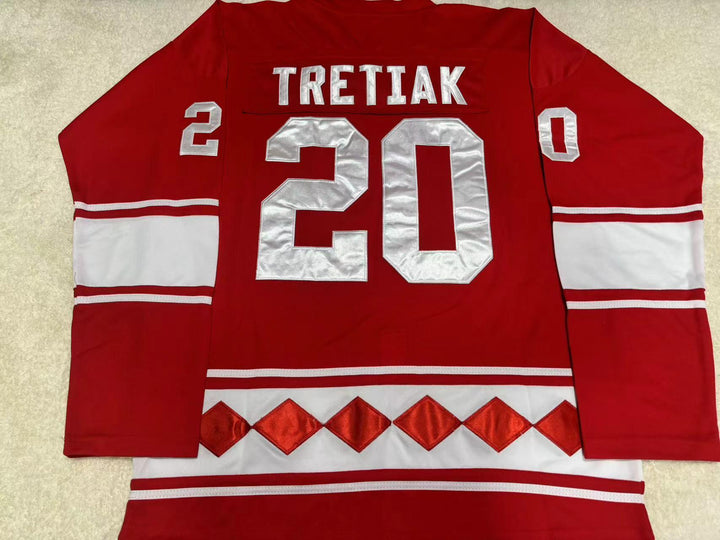 Custom Any Name Number VLADISLAV TRETIAK USSR CCCP HOCKEY JERSEY Stitched Top Stitched S-6XL