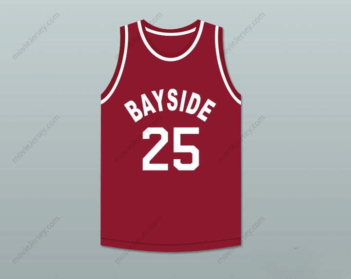 CUSTOM ANY Name Number SAVED BY THE BELL ZACK MORRIS 25 BAYSIDE TIGERS BASKETBALL JERSEY AWAY Top Stitched S-6XL