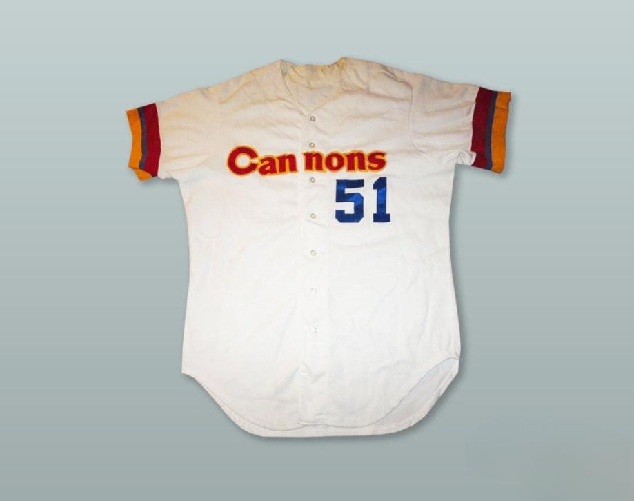 Custom Any Name Number BROWN 51 CALGARY CANNONS WHITE BUTTON DOWN BASEBALL JERSEY Top Stitched S-6XL