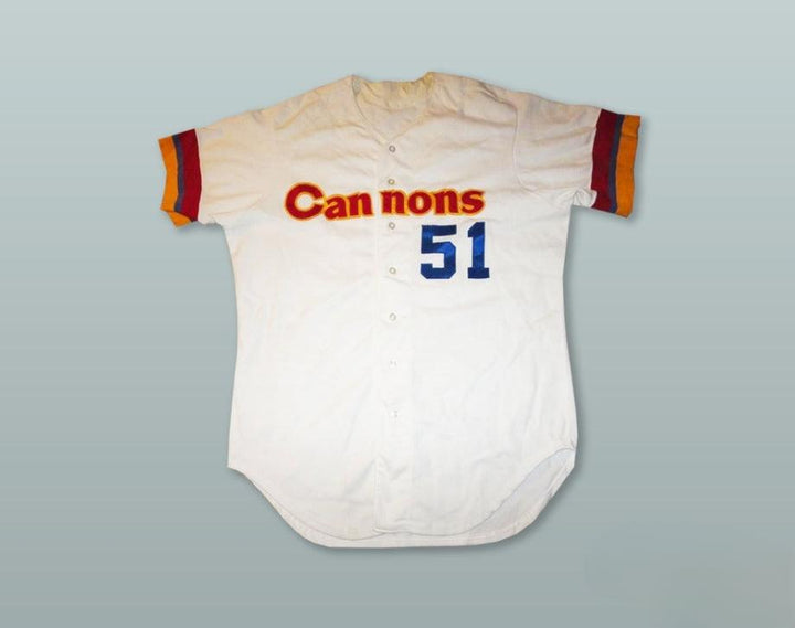 Custom Any Name Number BROWN 51 CALGARY CANNONS WHITE BUTTON DOWN BASEBALL JERSEY Top Stitched S-6XL
