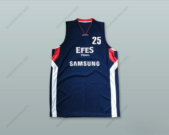 CUSTOM ANY Name Number DANIEL SANTIAGO 25 ANADOLU EFES SK ISTANBUL TURKEY NAVY BLUE BASKETBALL JERSEY Top Stitched S-6XL