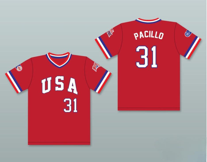 Custom Any Name Number PAT PACILLO 31 1984 USA TEAM RED BASEBALL JERSEY Top Stitched S-6XL