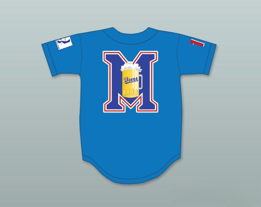 Custom Any Name Number DOUG REMER 17  BEERS LOGO DELUXE BASEKETBALL BLUE BASEBALL JERSEY Top Stitched S-6XL