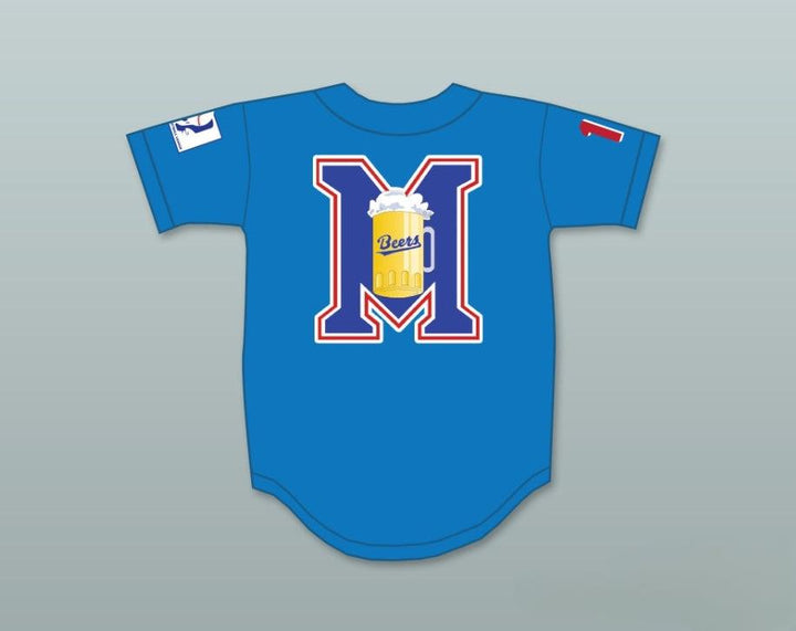 Custom Any Name Number DOUG REMER 17  BEERS LOGO DELUXE BASEKETBALL BLUE BASEBALL JERSEY Top Stitched S-6XL
