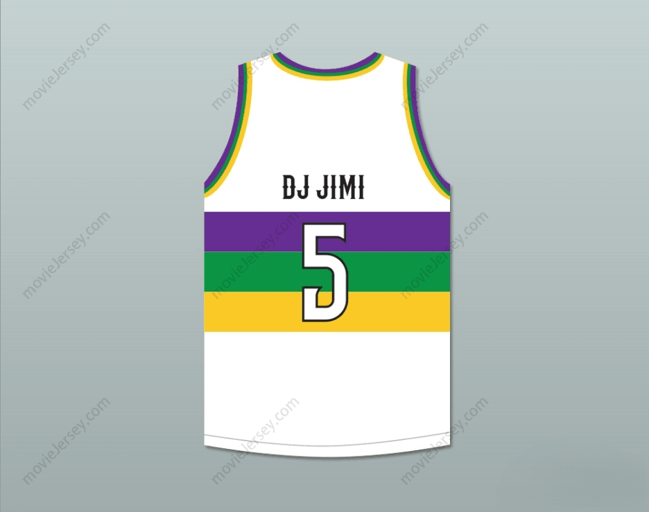 CUSTOM ANY Name Number DJ JIMI 5 NOLA BOUNCE WHITE BASKETBALL JERSEY Top Stitched S-6XL