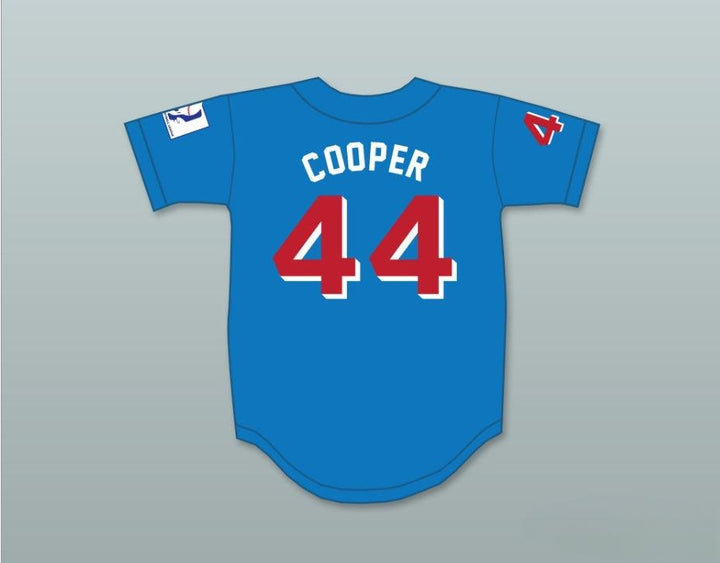 Custom Any Name Number JOE COOPER 44  BEERS DELUXE BASEKETBALL BLUE BASEBALL JERSEY Top Stitched S-6XL