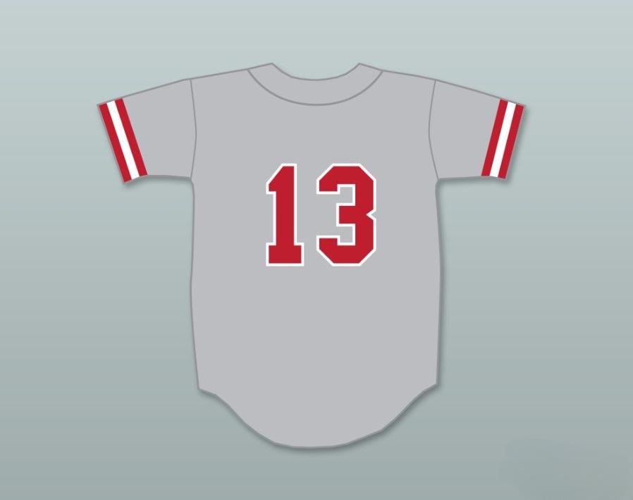 Custom Any Name Number RUDY 13 CAMDEN BRAVES GRAY BASEBALL JERSEY BREWSTER'S MILLIONS Top Stitched S-6XL