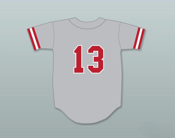 Custom Any Name Number RUDY 13 CAMDEN BRAVES GRAY BASEBALL JERSEY BREWSTER'S MILLIONS Top Stitched S-6XL