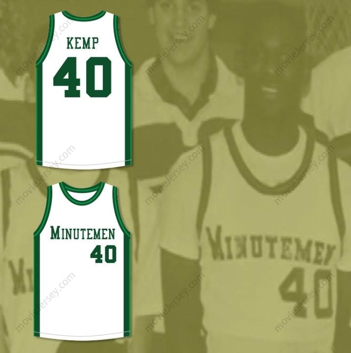 CUSTOM ANY Name Number SHAWN KEMP 40 CONCORD HIGH SCHOOL MINUTEMEN WHITE BASKETBALL JERSEY Top Stitched S-6XL