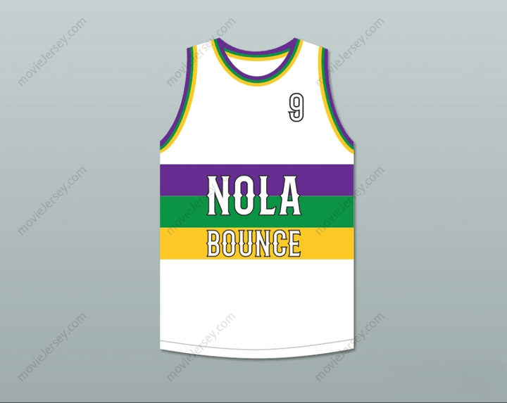 CUSTOM ANY Name Number SISSY NOBBY 9 NOLA BOUNCE WHITE BASKETBALL JERSEY Top Stitched S-6XL