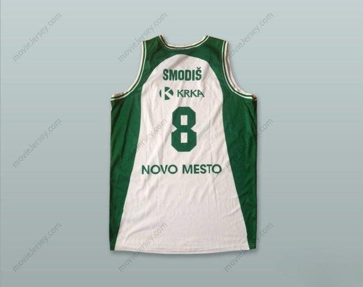 CUSTOM ANY Name Number MATJAZ SMODIS 8 KK KRKA NOVO MESTO SLOVENIA WHITE BASKETBALL JERSEY Top Stitched S-6XL