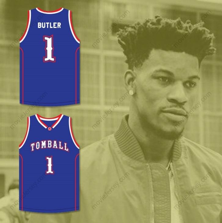 CUSTOM ANY Name Number JIMMY BUTLER 1  HIGH SCHOOL COUGARS BLUE BASKETBALL JERSEY Top Stitched S-6XL