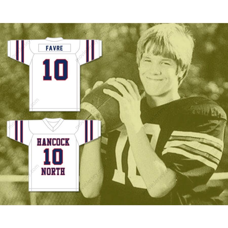 CUSTOM HAWKS BRETT FAVRE 10 HANCOCK NORTH CENTRAL HIGH SCHOOL FOOTBALL JERSEY