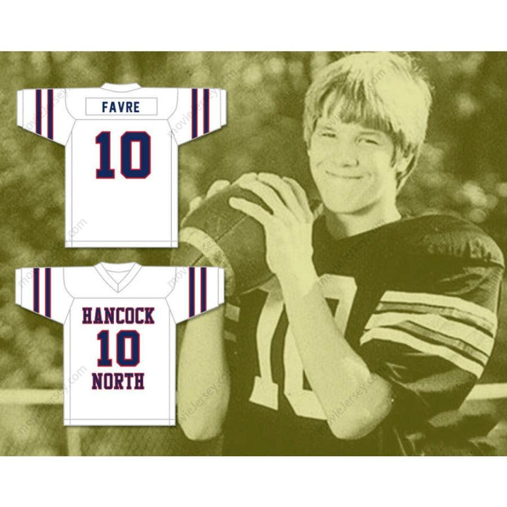 CUSTOM HAWKS BRETT FAVRE 10 HANCOCK NORTH CENTRAL HIGH SCHOOL FOOTBALL JERSEY