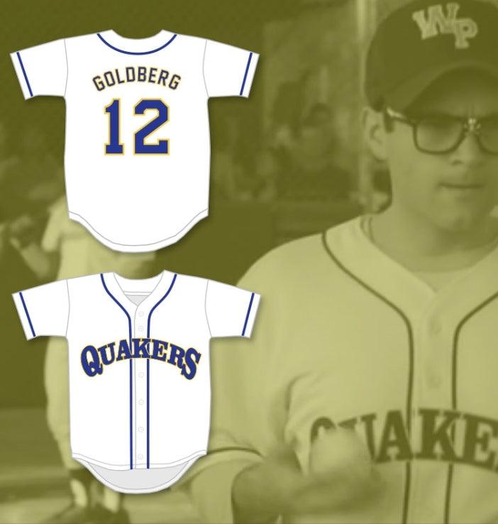 Custom Any Name Number BARRY GOLDBERG 12 WILLIAM PENN ACADEMY QUAKERS WHITE BASEBALL JERSEY Top Stitched S-6XL