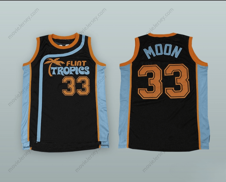 CUSTOM ANY Name Number JACKIE MOON 33 FLINT TROPICS BLACK BASKETBALL JERSEY Top Stitched S-6XL