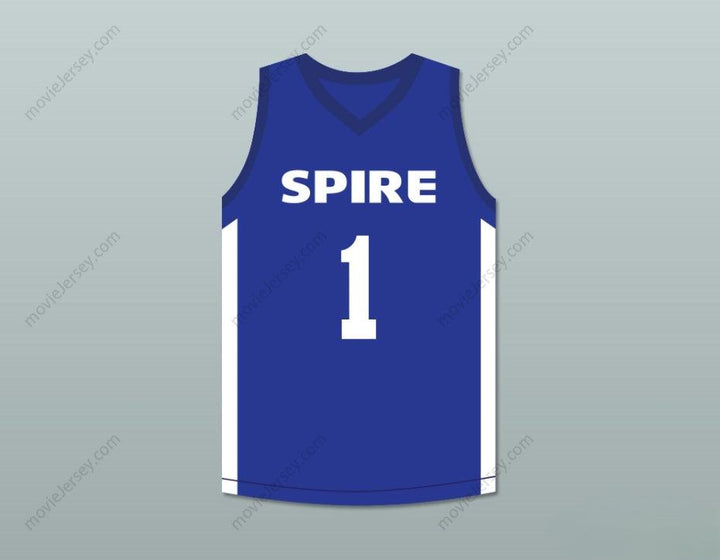 CUSTOM ANY Name Number LAMELO BALL 1 SPIRE BLUE BASKETBALL JERSEY Top Stitched S-6XL