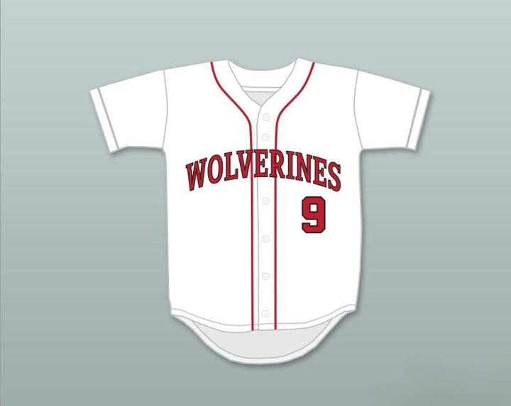 Custom Any Name Number JACK FLAHERTY 9  -WESTLAKE SCHOOL WOLVERINES WHITE BASEBALL JERSEY 2 Top Stitched S-6XL