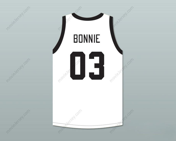 CUSTOM ANY Name Number BONNIE & CLYDE CRIMINAL SUPERSTARS BONNIE 03 WHITE BASKETBALL JERSEY Top Stitched S-6XL