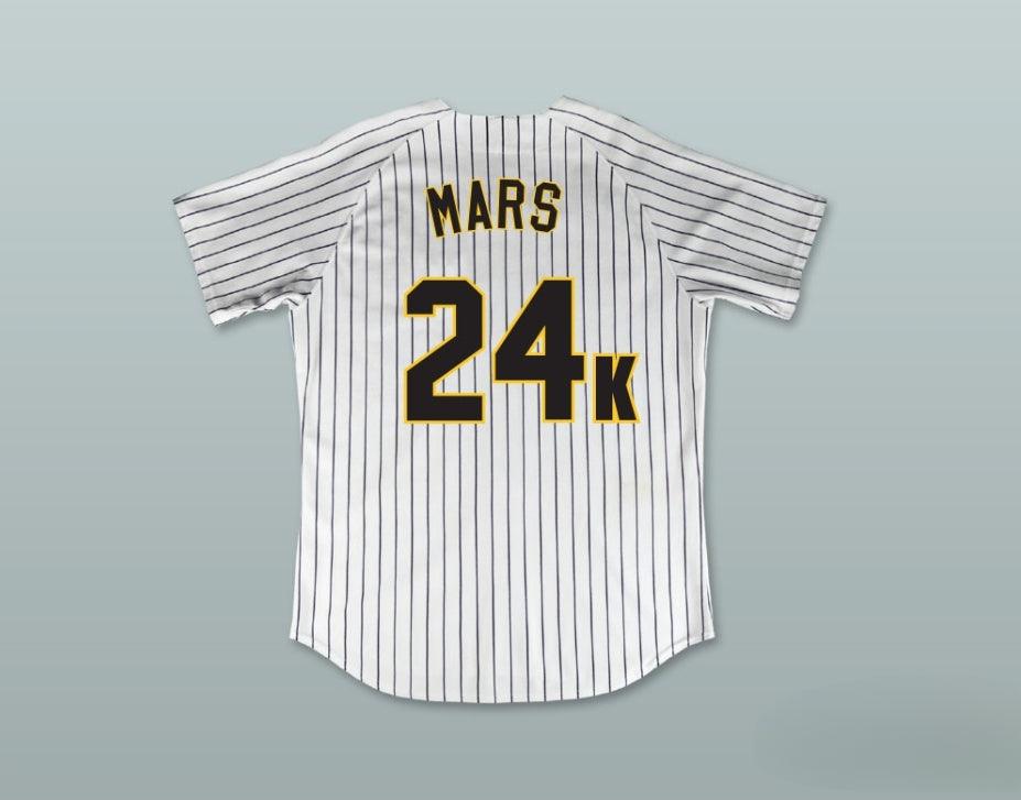 Custom Any Name Number BRUNO MARS 24K HOOLIGANS WHITE PINSTRIPED BASEBALL JERSEY BET AWARDS Top Stitched S-6XL