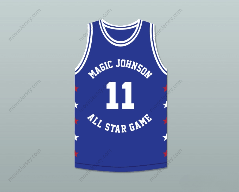 CUSTOM ANY Name Number ISIAH THOMAS 11 MAGIC JOHNSON ALL STAR GAME BLUE BASKETBALL JERSEY 1989 MIDSUMMER NIGHT'S MAGIC CHARITY EVENT Top Stitched S-6XL