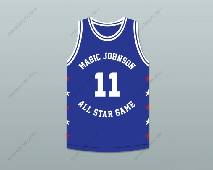 CUSTOM ANY Name Number ISIAH THOMAS 11 MAGIC JOHNSON ALL STAR GAME BLUE BASKETBALL JERSEY 1989 MIDSUMMER NIGHT'S MAGIC CHARITY EVENT Top Stitched S-6XL