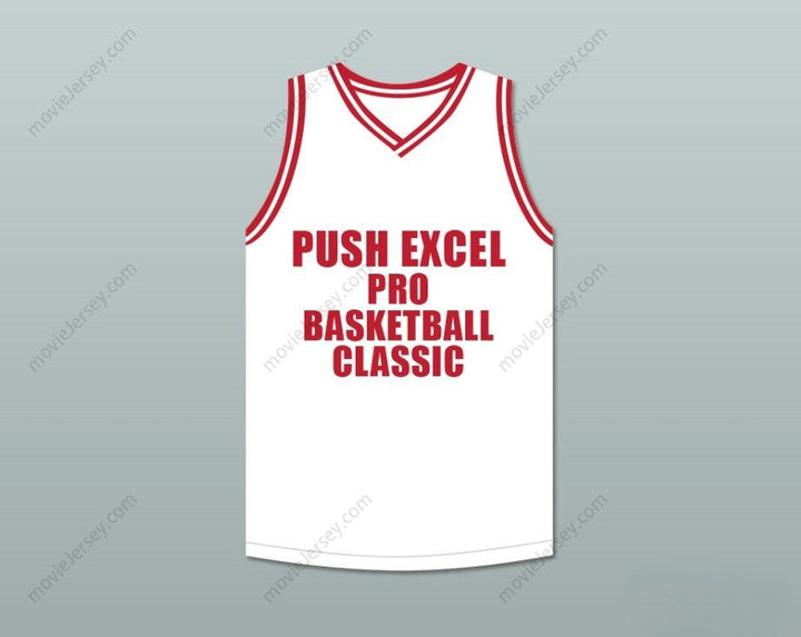 CUSTOM ANY Name Number MICHAEL  23 PUSH EXCEL PRO BASKETBALL CLASSIC WHITE BASKETBALL JERSEY 1988 CHARITY EVENT Top Stitched S-6XL