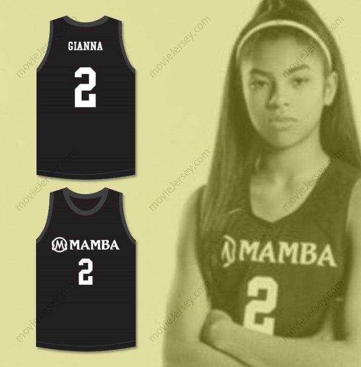 CUSTOM ANY Name Number GIANNA 2 MAMBA BALLERS BLACK BASKETBALL JERSEY Top Stitched S-6XL