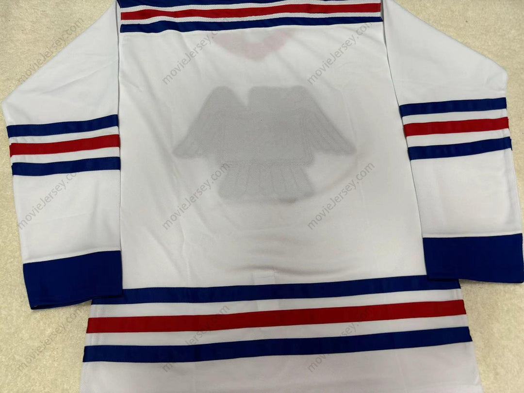 Custom Any Name Number EAGLE USA WHITE HOCKEY JERSEY  Top Stitched S-6XL