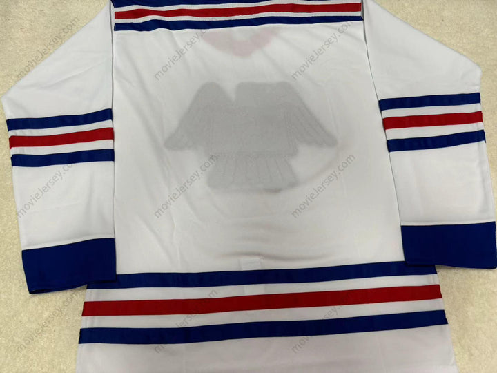 Custom Any Name Number EAGLE USA WHITE HOCKEY JERSEY  Top Stitched S-6XL