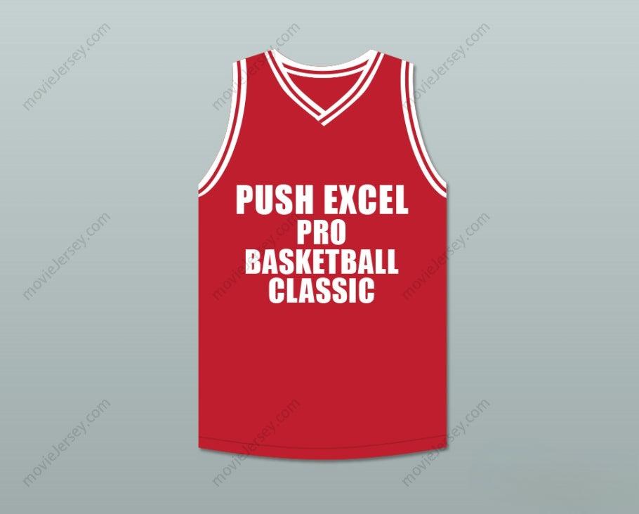 CUSTOM ANY Name Number CHARLES OAKLEY 34 PUSH EXCEL PRO BASKETBALL CLASSIC RED BASKETBALL JERSEY 1988 CHARITY EVENT Top Stitched S-6XL