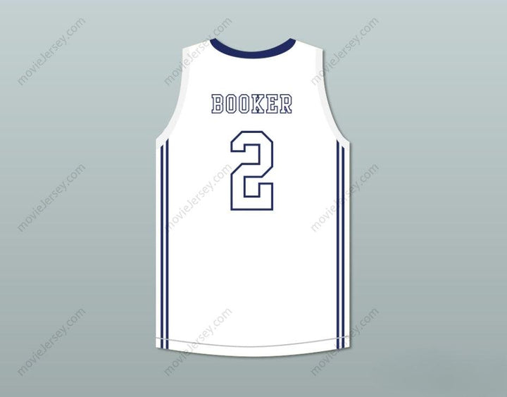 CUSTOM ANY Name Number DEVIN BOOKER 2 MOSS POINT HIGH SCHOOL TIGERS WHITE BASKETBALL JERSEY 2 Top Stitched S-6XL