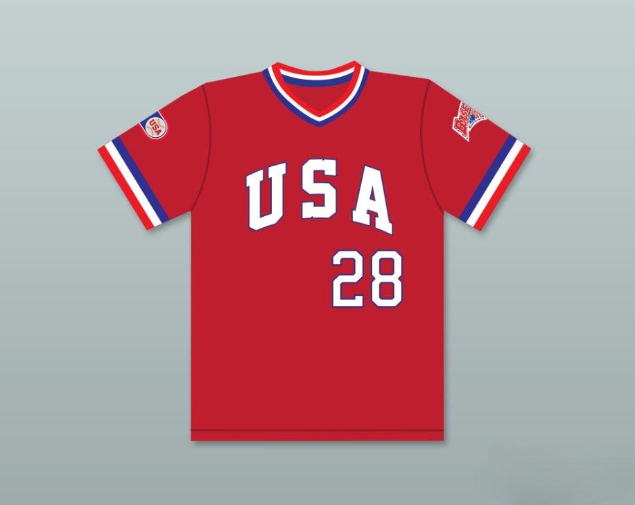 Custom Any Name Number CHRIS GWYNN 28 1984 USA TEAM RED BASEBALL JERSEY Top Stitched S-6XL