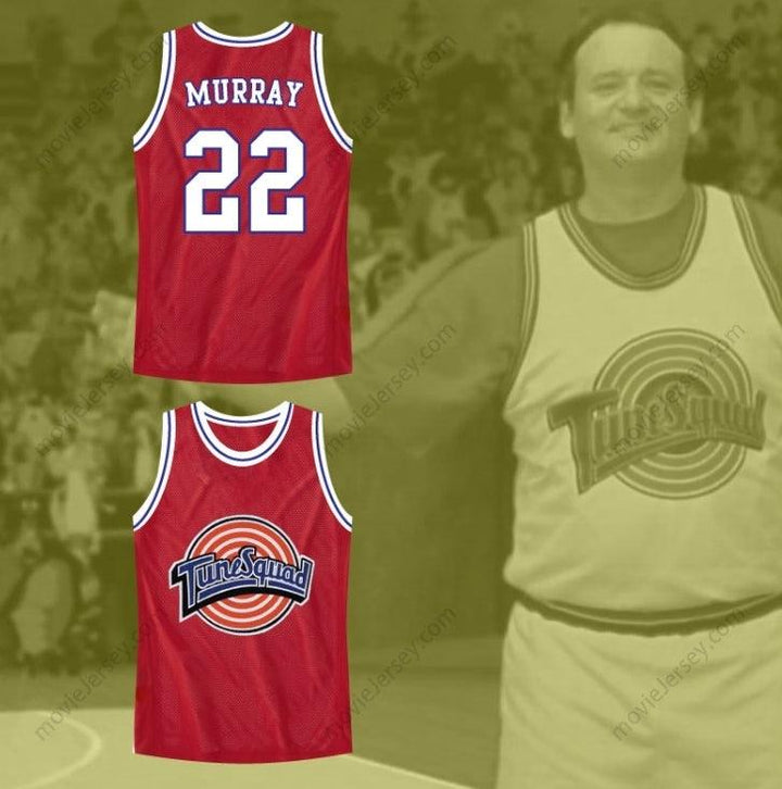 CUSTOM ANY Name Number BILL MURRAY SPACE JAM RED TUNE SQUAD BASKETBALL JERSEY Top Stitched S-6XL