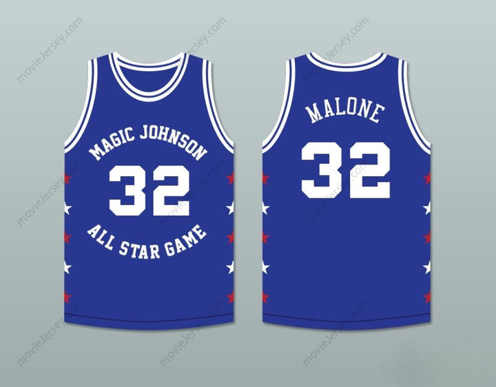 CUSTOM ANY Name Number KARL MALONE 32 MAGIC JOHNSON ALL STAR GAME BLUE BASKETBALL JERSEY 1989 MIDSUMMER NIGHT'S MAGIC CHARITY EVENT Top Stitched S-6XL