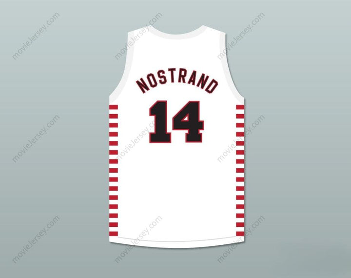 CUSTOM ANY Name Number GEORGE NOSTRAND 14 PROVIDENCE STEAMROLLERS WHITE BASKETBALL JERSEY 2 Top Stitched S-6XL