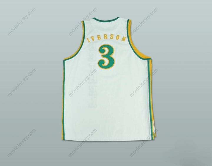 CUSTOM ANY Name Number ALLEN IVERSON BETHEL HIGH SCHOOL BASKETBALL JERSEY WHITE Top Stitched S-6XL