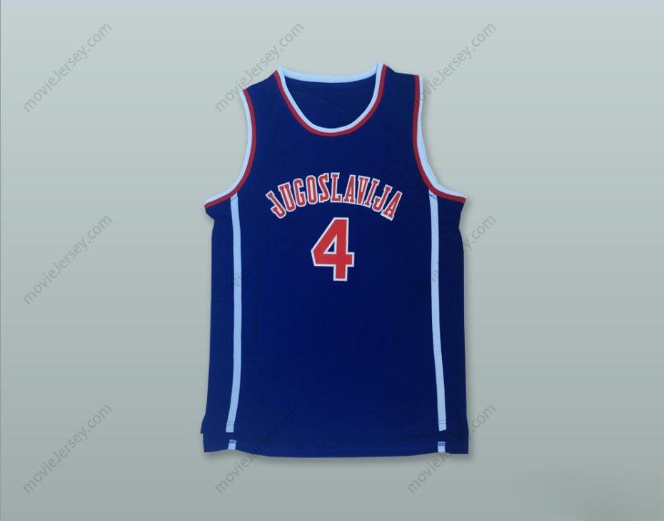 CUSTOM ANY Name Number DRAZEN PETROVIC 4 JUGOSLAVIJA BLUE BASKETBALL JERSEY Top Stitched S-6XL