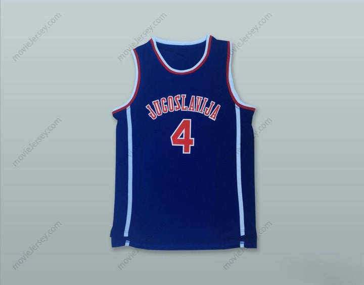 CUSTOM ANY Name Number DRAZEN PETROVIC 4 JUGOSLAVIJA BLUE BASKETBALL JERSEY Top Stitched S-6XL
