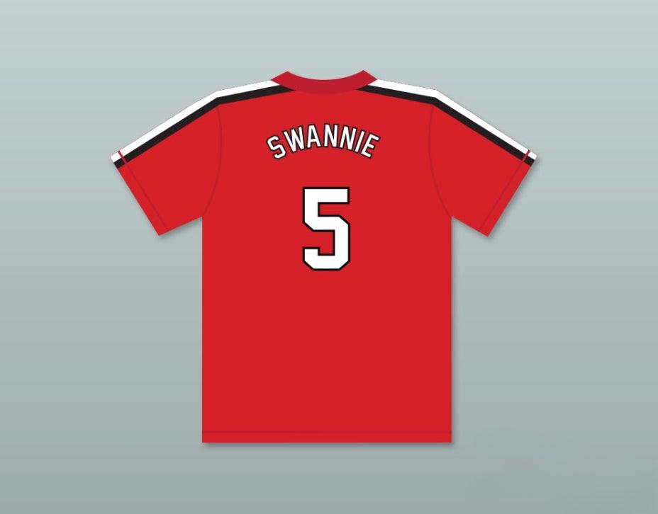 Custom Any Name Number JIM 'SWANNIE' SWANSON 5   RED BASEBALL JERSEY THE BATTERED BASTARDS OF BASEBALL Top Stitched S-6XL